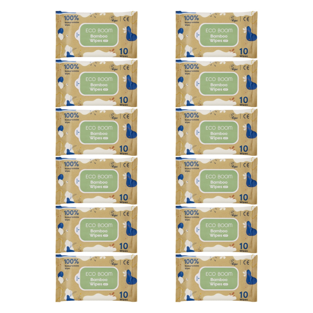 ECO BOOM Baby Wet Wipes 10/120/240 Wipes - Biodegradable, Bamboo Material, Eco-friendly
