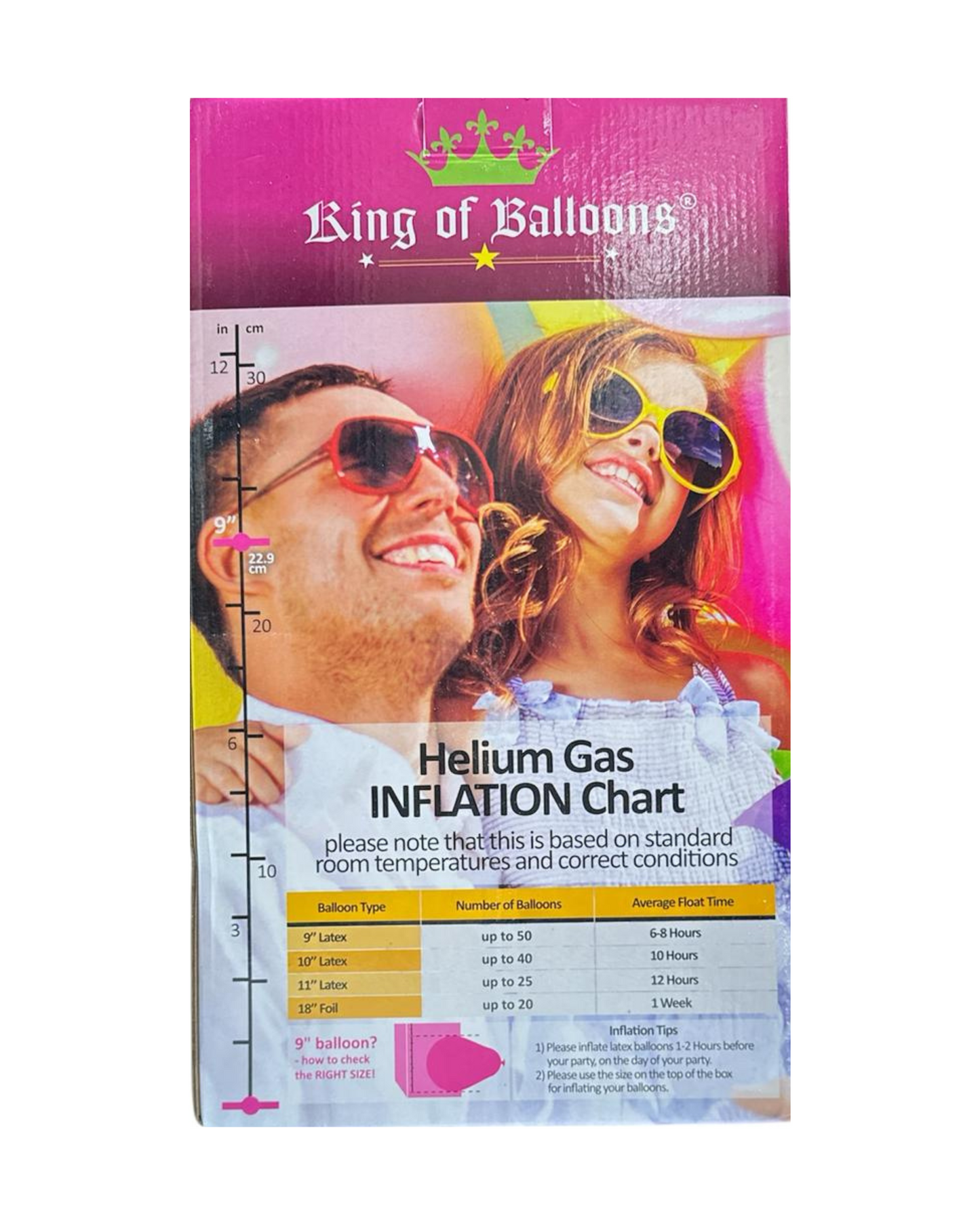 King of balloons Helium Gas Canister Fills Upto 50 x 9 inch Balloons