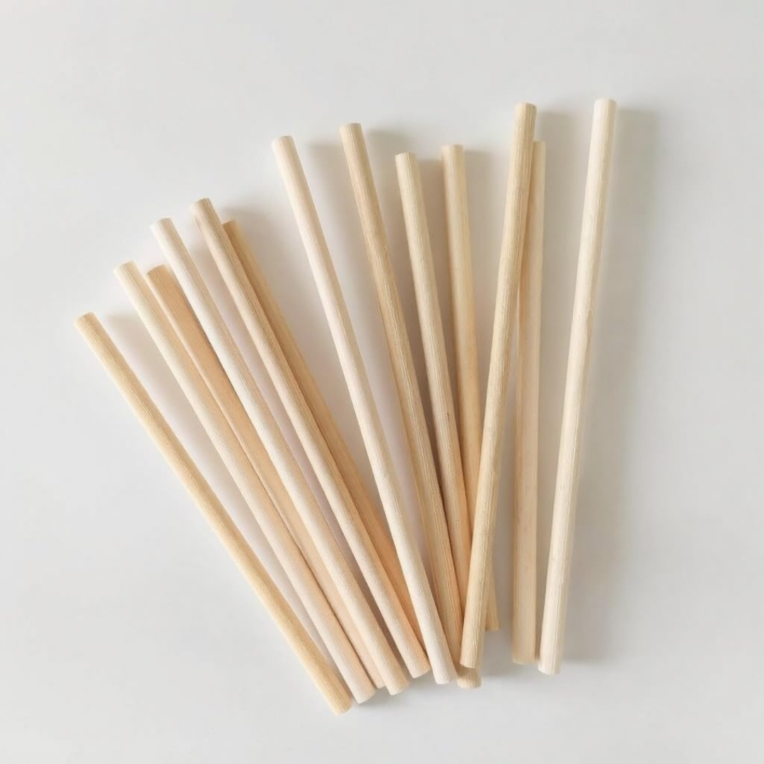 H&Co 100 Premium Bamboo Straws, 20 cm, 5-8 mm, Biodegradable, Reusable, 100% Eco-Friendly, for Smoothies and Juices (Pack of 100)