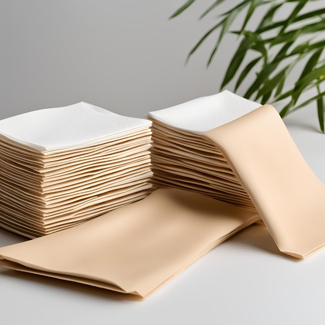 H&Co Bamboo Napkins, Pack of 100, 20 x 20 cm, Highly Absorbent
