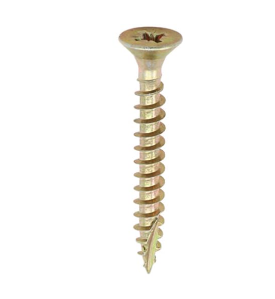 Diall Yellow Zinc Plated PZ3 Screws, 6mm x 40mm, Pack Of 100