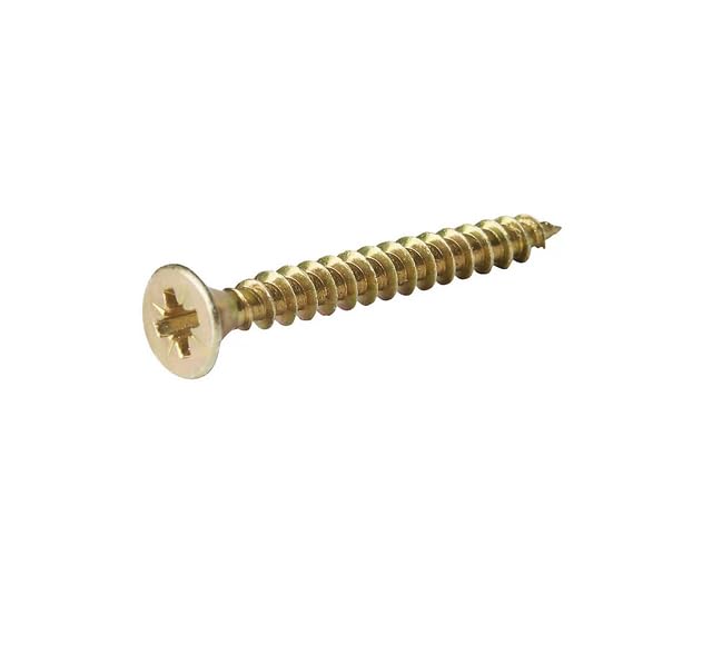 Diall Yellow Zinc Plated PZ3 Screws, 6mm x 40mm, Pack Of 100