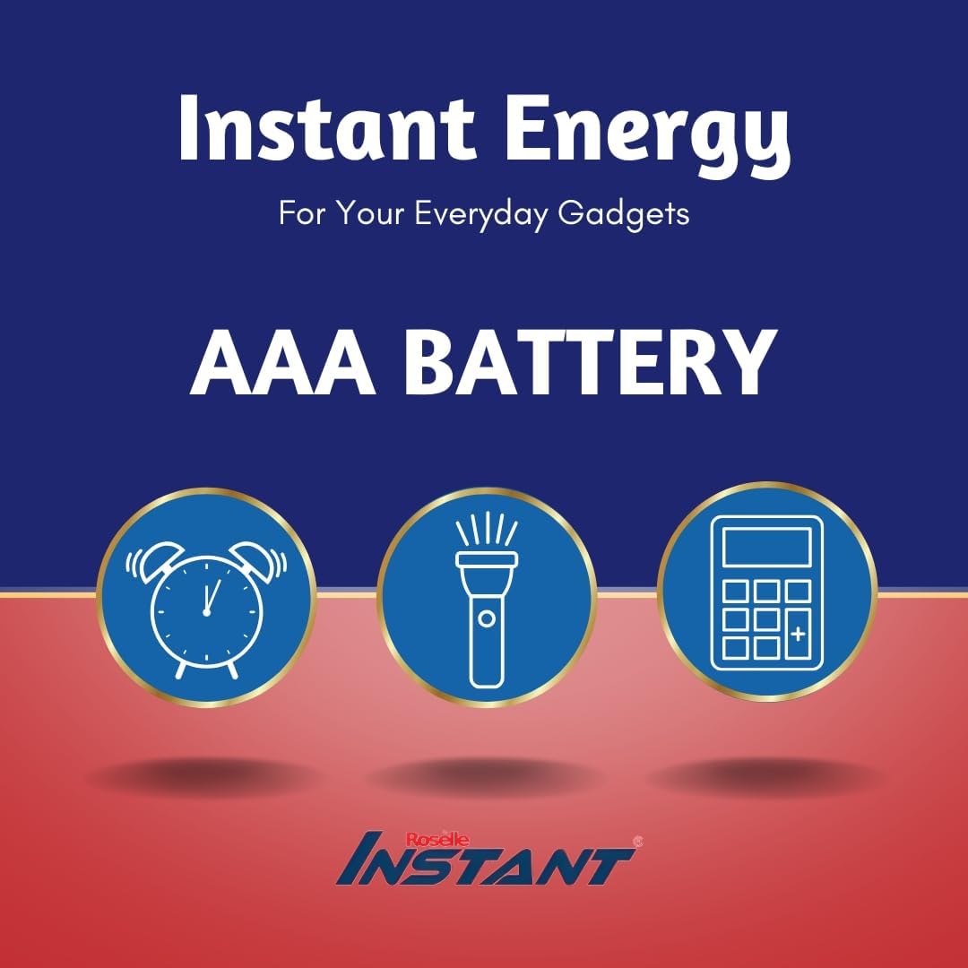 Roselle Instant Energy AAA Batteries, LR03/AM4/1.5V, Pack of 4