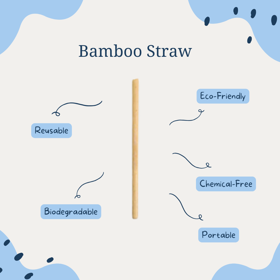 H&Co 100 Premium Bamboo Straws, 20 cm, 5-8 mm, Biodegradable, Reusable, 100% Eco-Friendly, for Smoothies and Juices (Pack of 100)