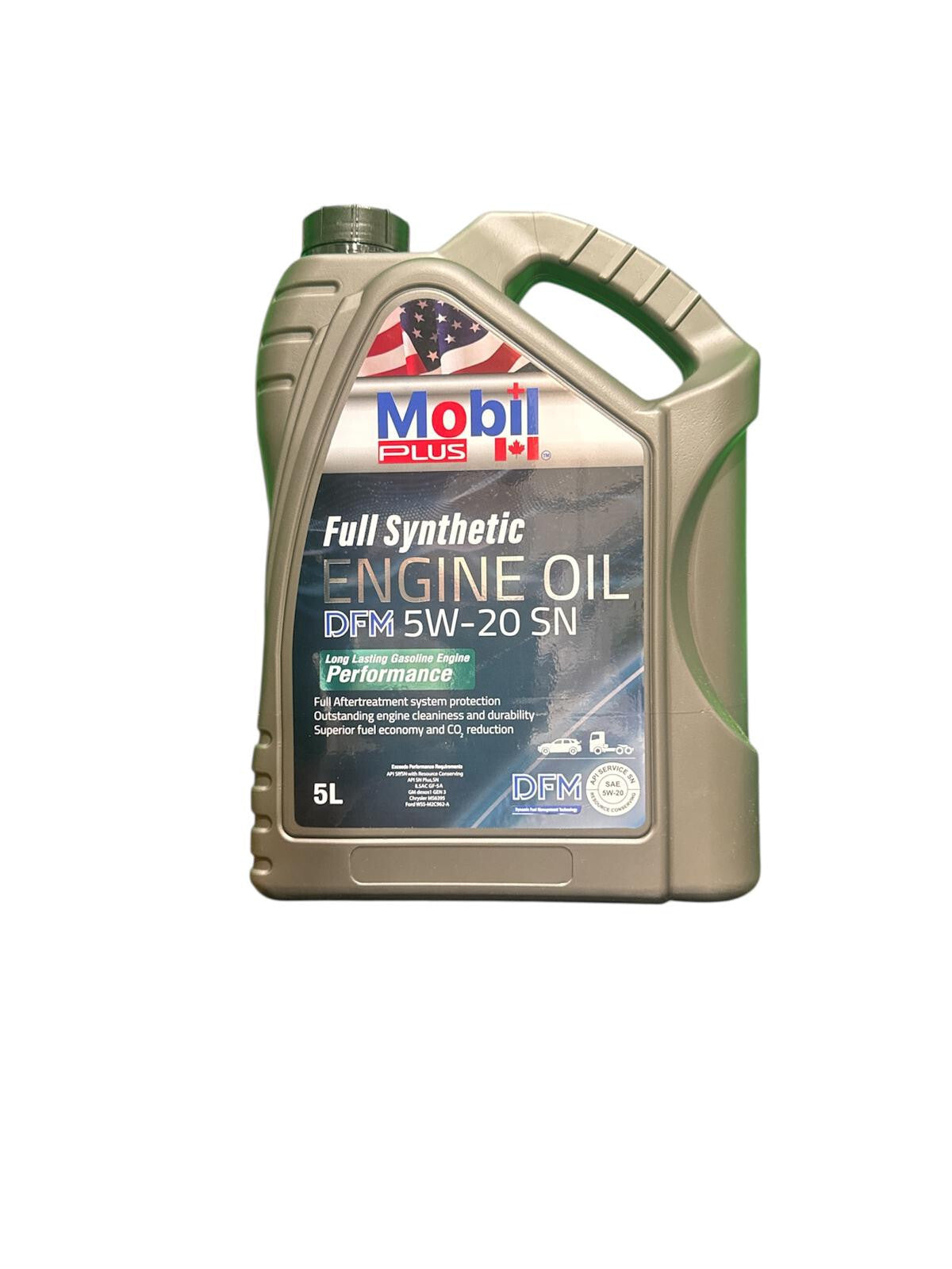 Mobil Plus DFM 5W - 20 SAE 5 Litre Fully Synthetic Engine Oil (API SN Certified)
