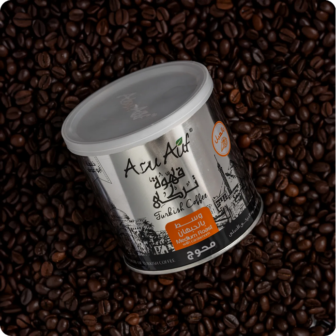 Medium Roasted Blended Turkish Coffee by Abu Auf 200gm box