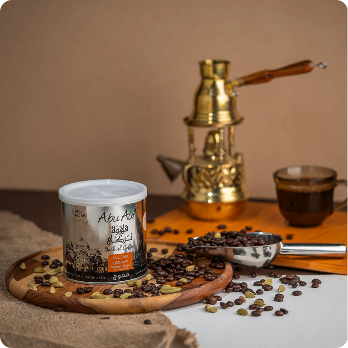 Medium Roasted Blended Turkish Coffee by Abu Auf 200gm box