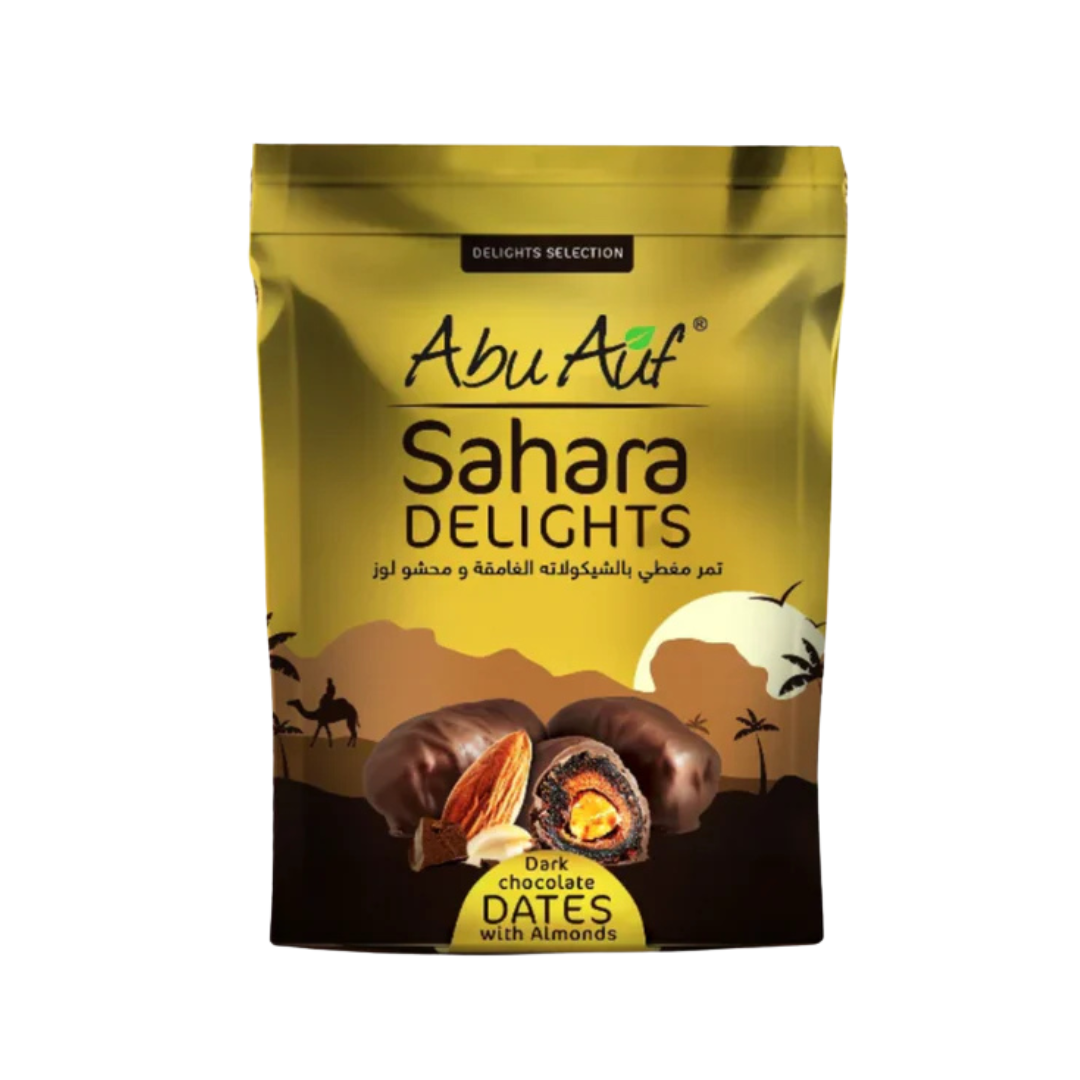 Abu Auf Sahara Delights Dates Dark Chocolate with Almonds 300 Grams
