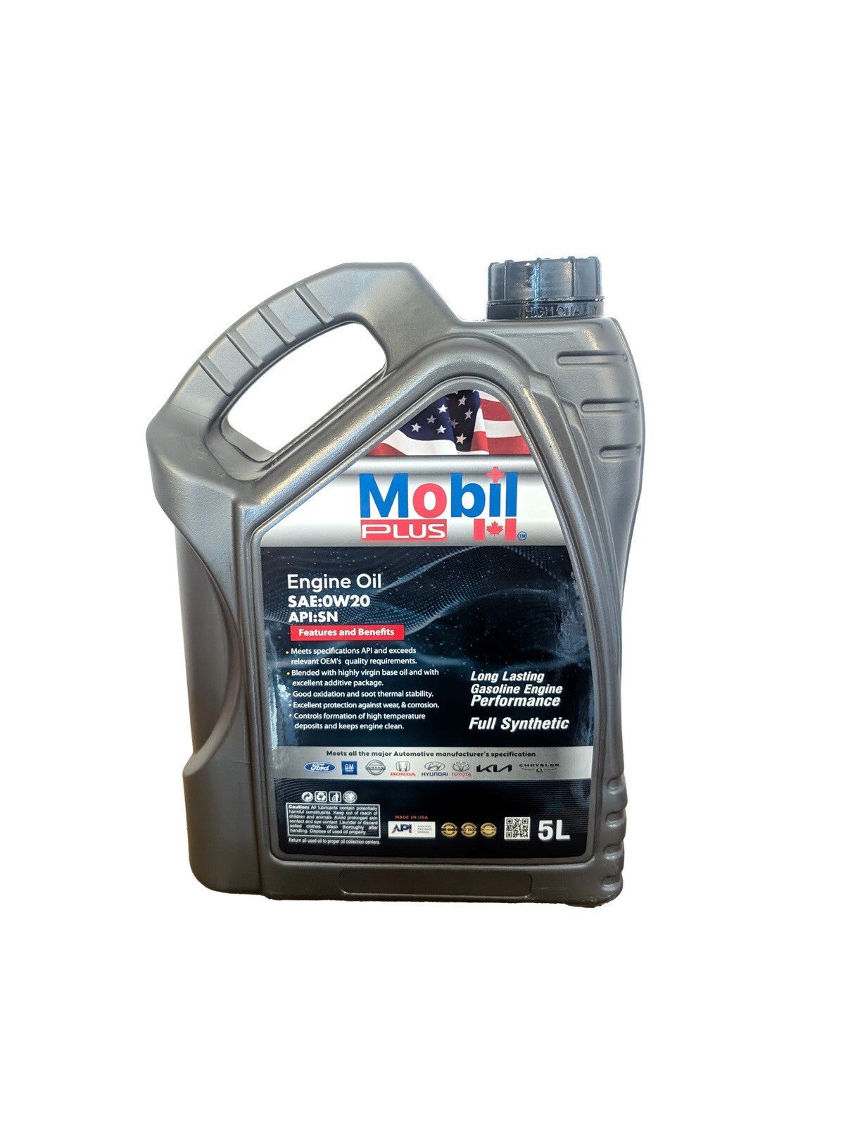 Mobil Plus Full Synthetic DFM 0W- 20 SN Engine Oil (5L Can)