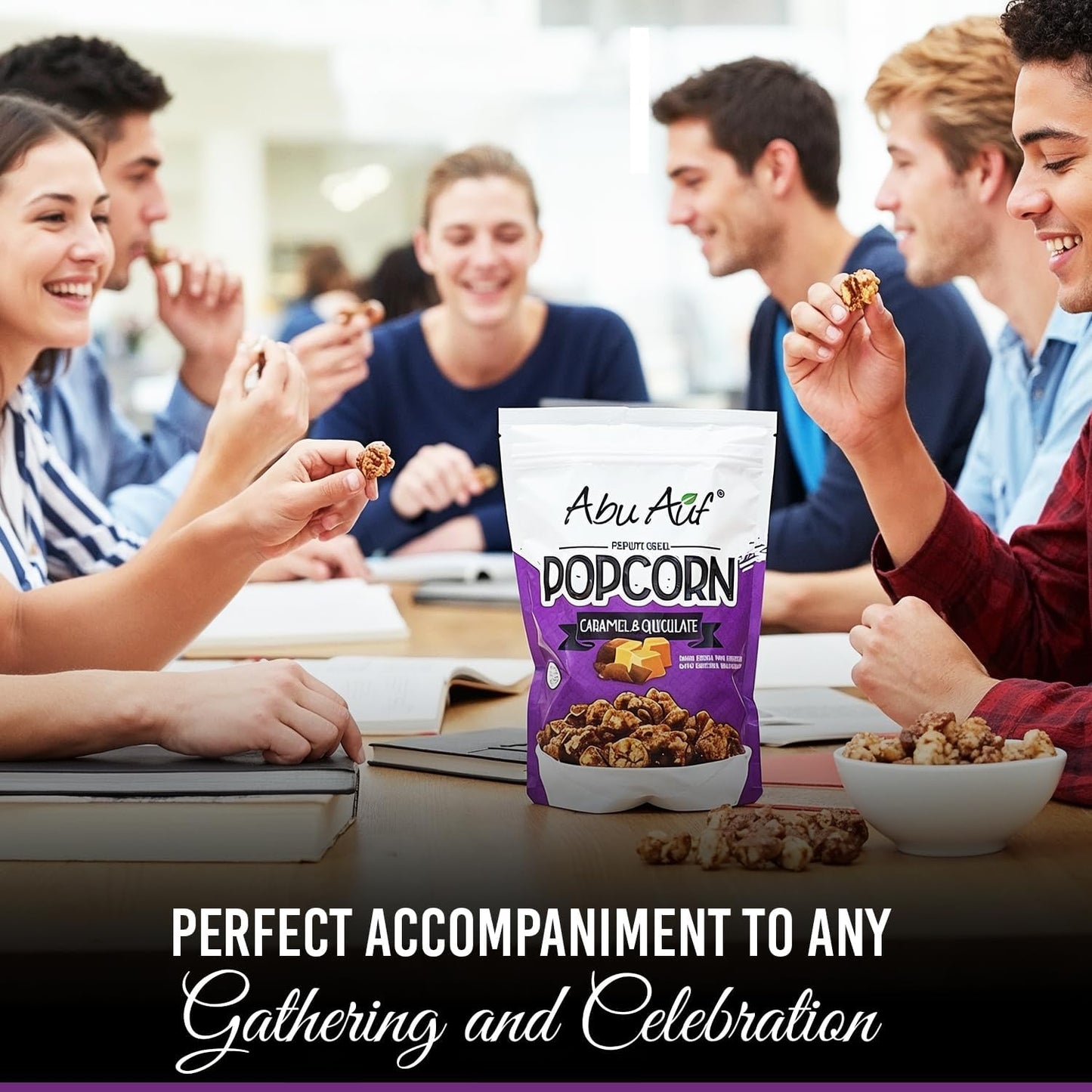 Abu Auf Premium Caramel Popcorn Natural Gluten Free Sweet Crunchy (Box of 12)