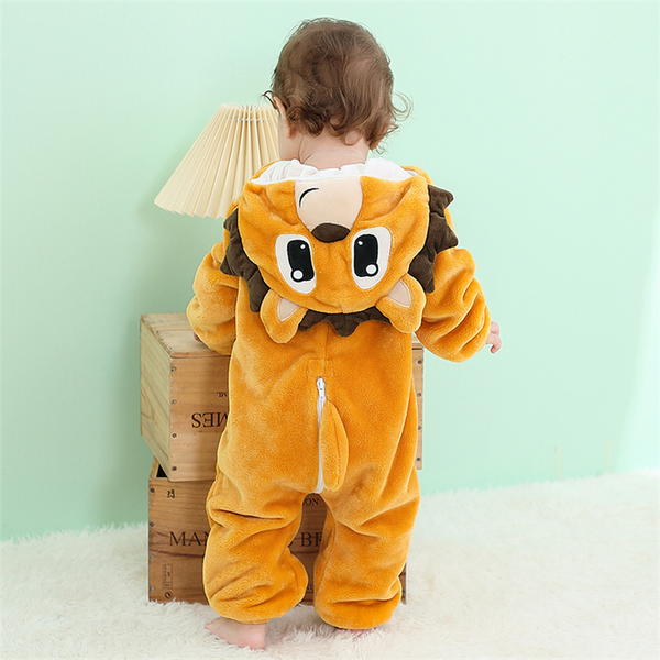 Long-Sleeved Flannel Hooded One Piece Hegdehog Animal Sleepsuit Costume For Kids