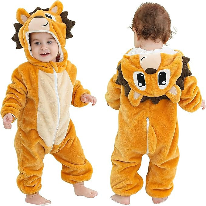 Long-Sleeved Flannel Hooded One Piece Hegdehog Animal Sleepsuit Costume For Kids