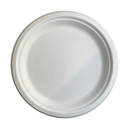 H&Co Disposable Bamboo Bagasse Plates, 25 Pack, 10 Inch, for Hot or Cold Use