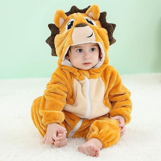 Long-Sleeved Flannel Hooded One Piece Hegdehog Animal Sleepsuit Costume For Kids
