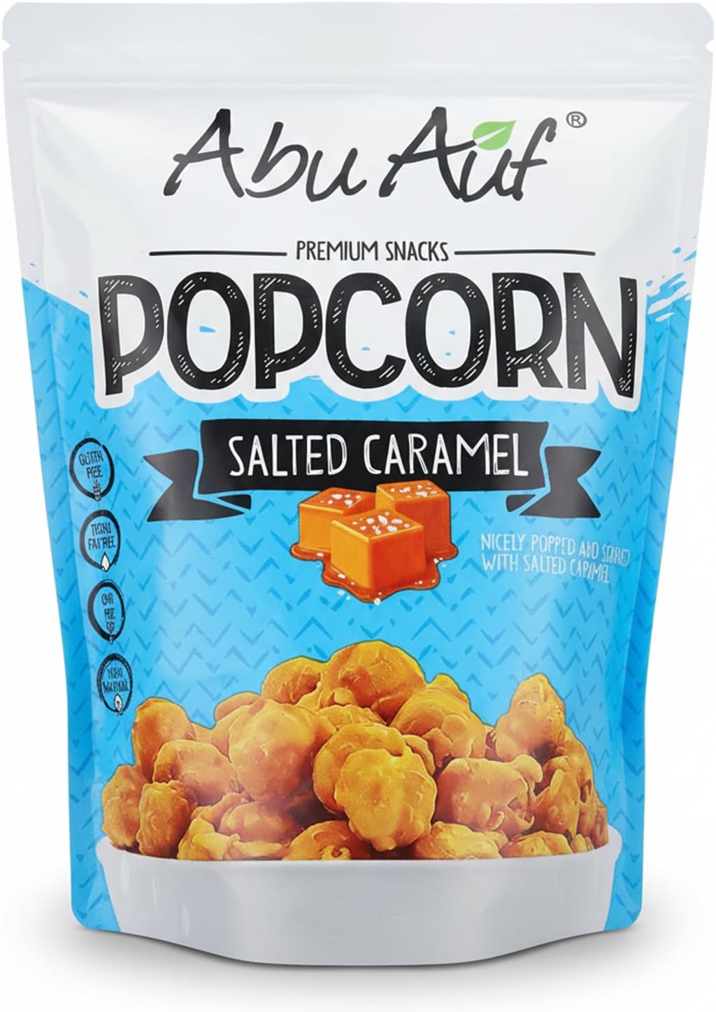 Abu Auf Premium Caramel Popcorn Natural Gluten Free Sweet Crunchy (Box of 12)