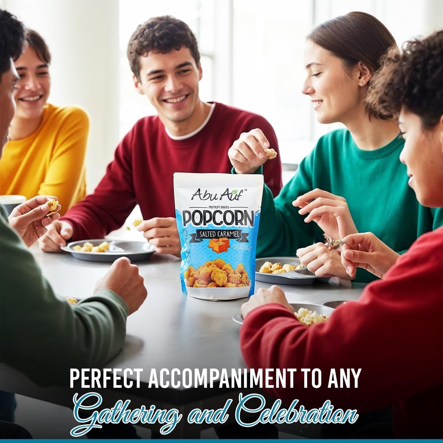 Abu Auf Premium Caramel Popcorn Natural Gluten Free Sweet Crunchy (Box of 12)