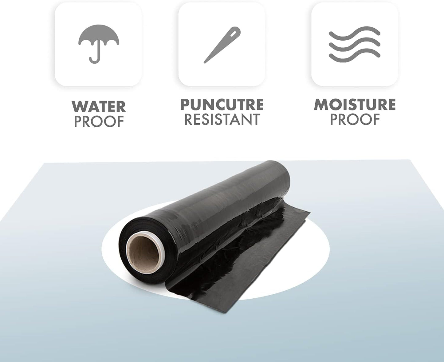 500mm X 250m X 23mu Heavy Duty Multi Use Pallet Shrink Roll (Black)
