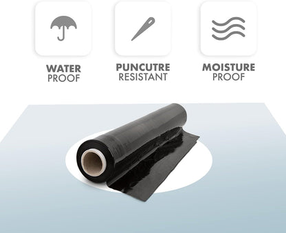 500mm X 250m X 23mu Heavy Duty Multi Use Pallet Shrink Roll (Black)
