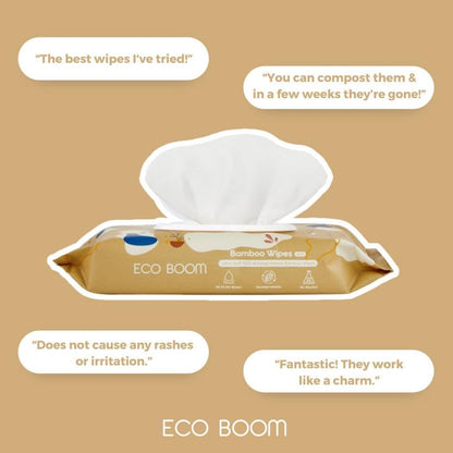 ECO BOOM Baby Wet Wipes 10/120/240 Wipes - Biodegradable, Bamboo Material, Eco-friendly