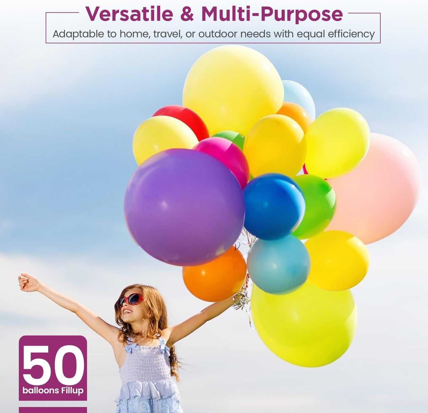 Lift Joy Helium Gas Canister, Fills upto 50 x 9" Latex Balloons, with 50 assorted colour balloons included