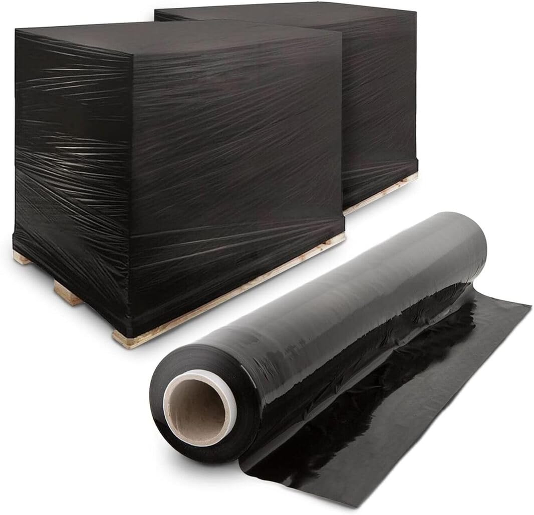 500mm X 250m X 23mu Heavy Duty Multi Use Pallet Shrink Roll (Black)
