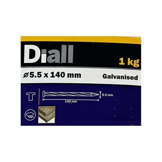 Diall Galvanised Screws, 5.5mm x 140mm, 1kg Pack