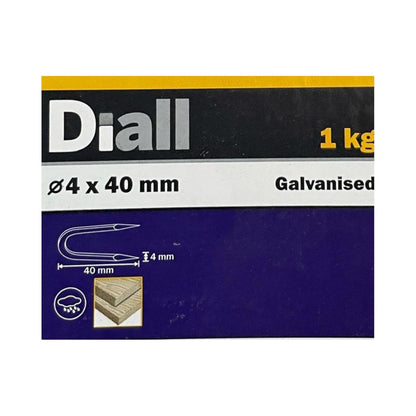 Diall Galvanised Fencing Staples, 4mm x 40mm, 1 kg Pack