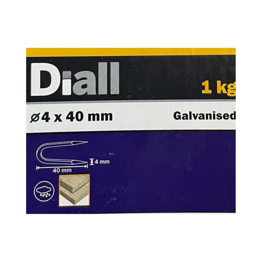 Diall Galvanised Fencing Staples, 4mm x 40mm, 1 kg Pack
