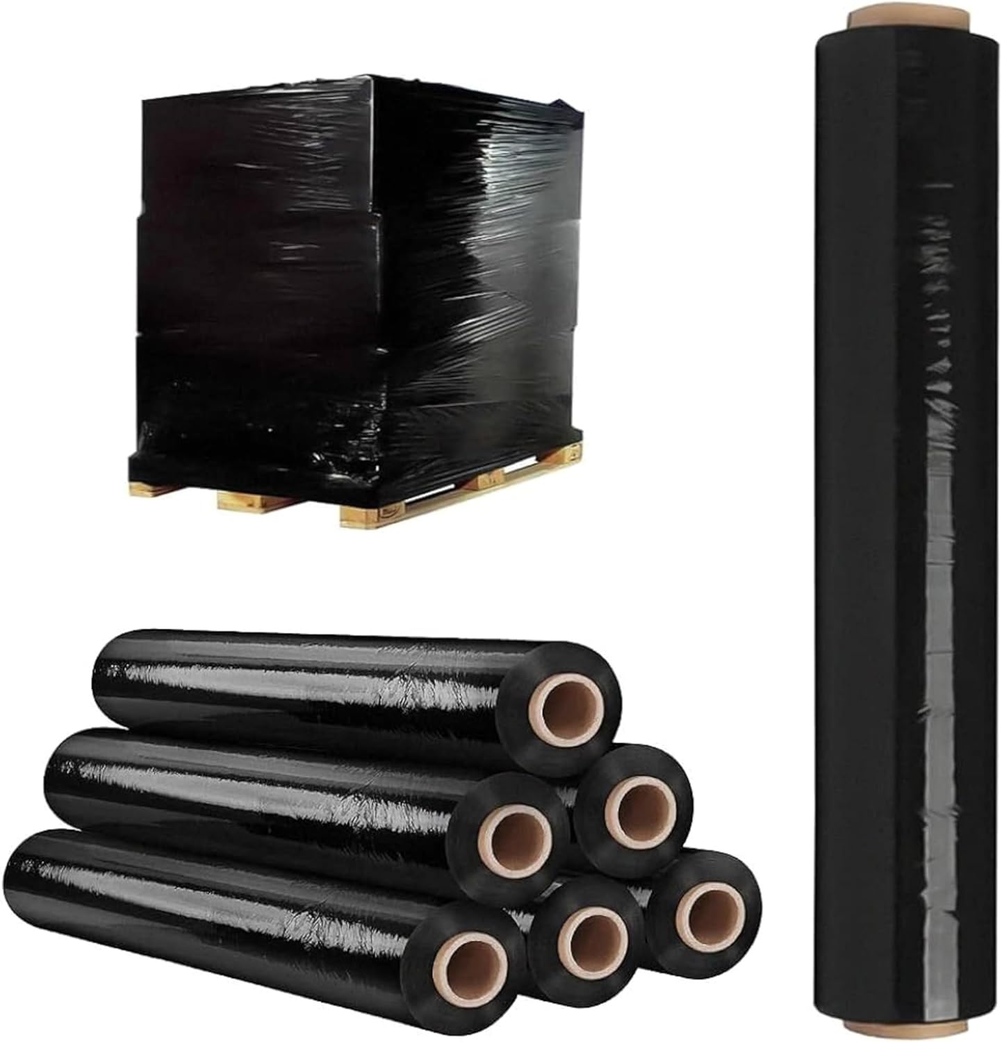 500mm X 250m X 23mu Heavy Duty Multi Use Pallet Shrink Roll (Black)