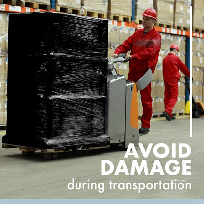 500mm X 250m X 23mu Heavy Duty Multi Use Pallet Shrink Roll (Black)