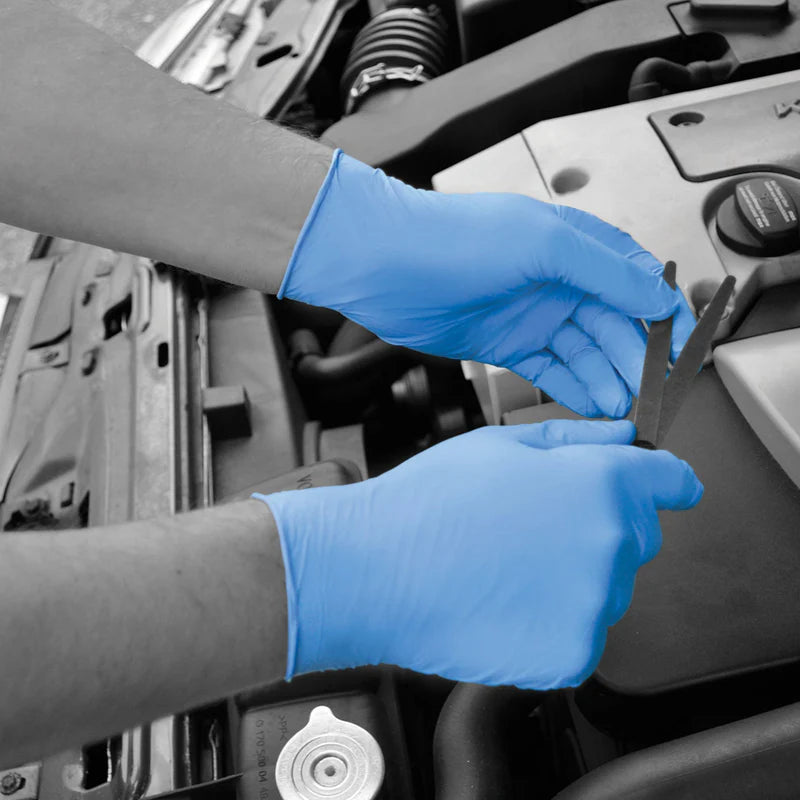 Polyco GL890 Bodyguards Blue Nitrile Disposable Gloves (Case of 100 Gloves)