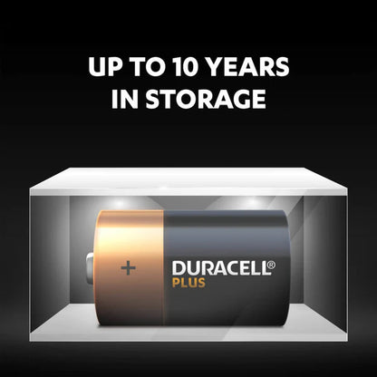 2 x Duracell Plus Power C or D Size Batteries 100% LIFE GUARANTEED