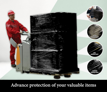500mm X 250m X 23mu Heavy Duty Multi Use Pallet Shrink Roll (Black)