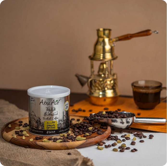 Light roasted blended Turkish Coffee by Abu Auf 200gm box