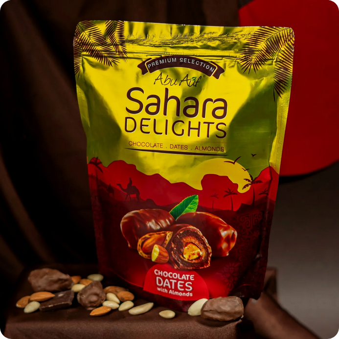 Abu Auf Sahara Delights Dates chocolate with almonds 300 Grams