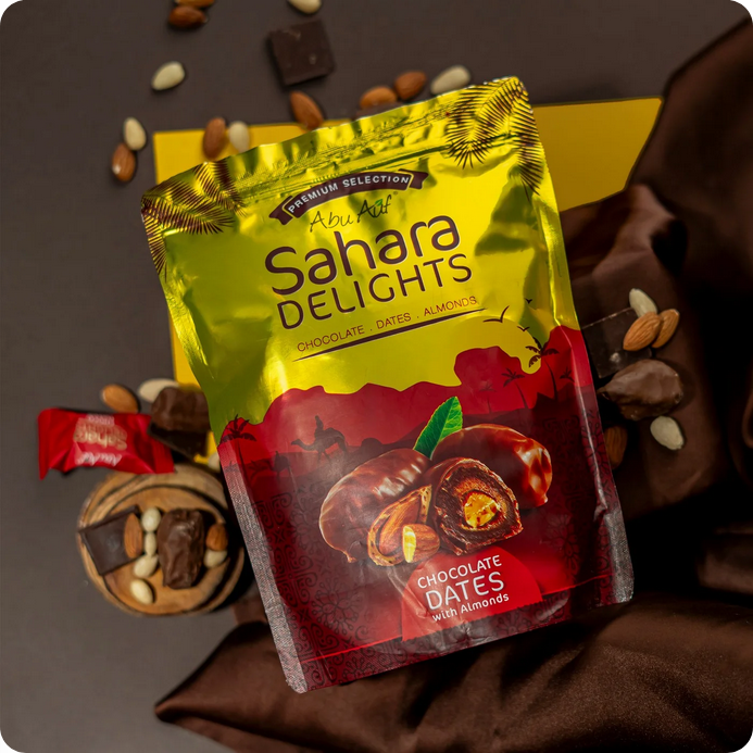 Abu Auf Sahara Delights Dates chocolate with almonds 300 Grams