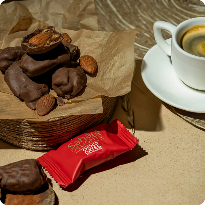 Abu Auf Sahara Delights Dates chocolate with almonds 300 Grams