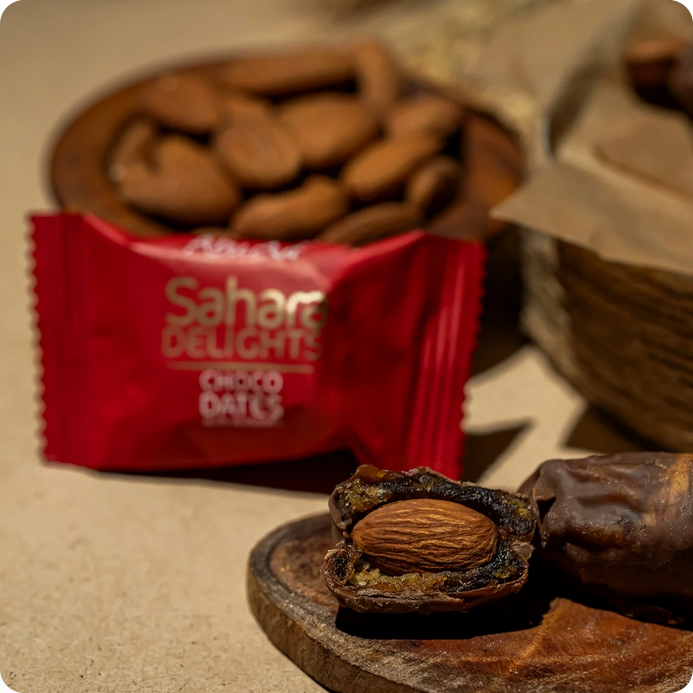 Abu Auf Sahara Delights Dates chocolate with almonds 300 Grams