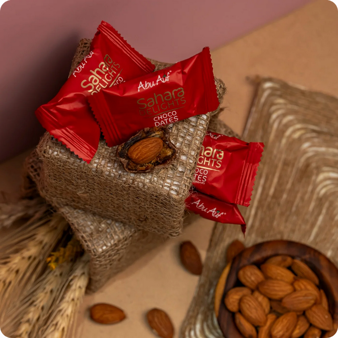 Abu Auf Sahara Delights Dates chocolate with almonds 300 Grams