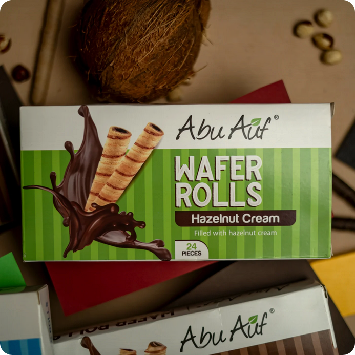 Abu Auf Wafer Rolls Bundle - Mixed Flavours, 24 Pieces per pack, Total 4 packs