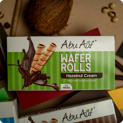 Abu Auf Wafer Rolls Bundle - Mixed Flavours, 24 Pieces per pack, Total 4 packs