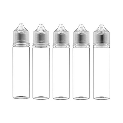 60ml Clear Empty Transparent Bottles (Pack of 5)