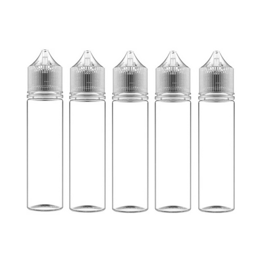 60ml Clear Empty Transparent Bottles (Pack of 5)