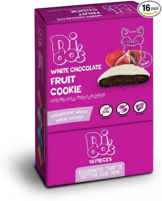Abu Auf Dido's Fruit Cookie, Whole Wheat, No Palm Oil, Nuts Free, 16 Pieces