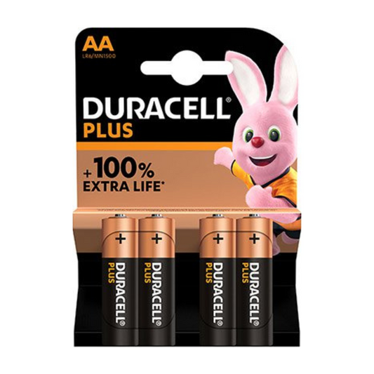 AA Duracell Plus 4  Batteries 100% Power 1.5V Alkaline LR6 MN1500 MICRO