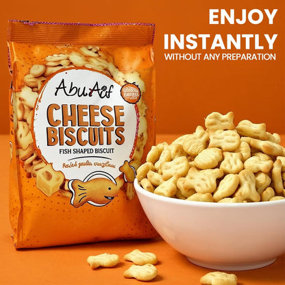 Abu Auf Fish shaped baked crunchy biscuits 80g each pack, Box of 12