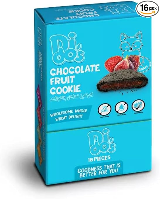 Abu Auf Dido's Fruit Cookie, Whole Wheat, No Palm Oil, Nuts Free, 16 Pieces