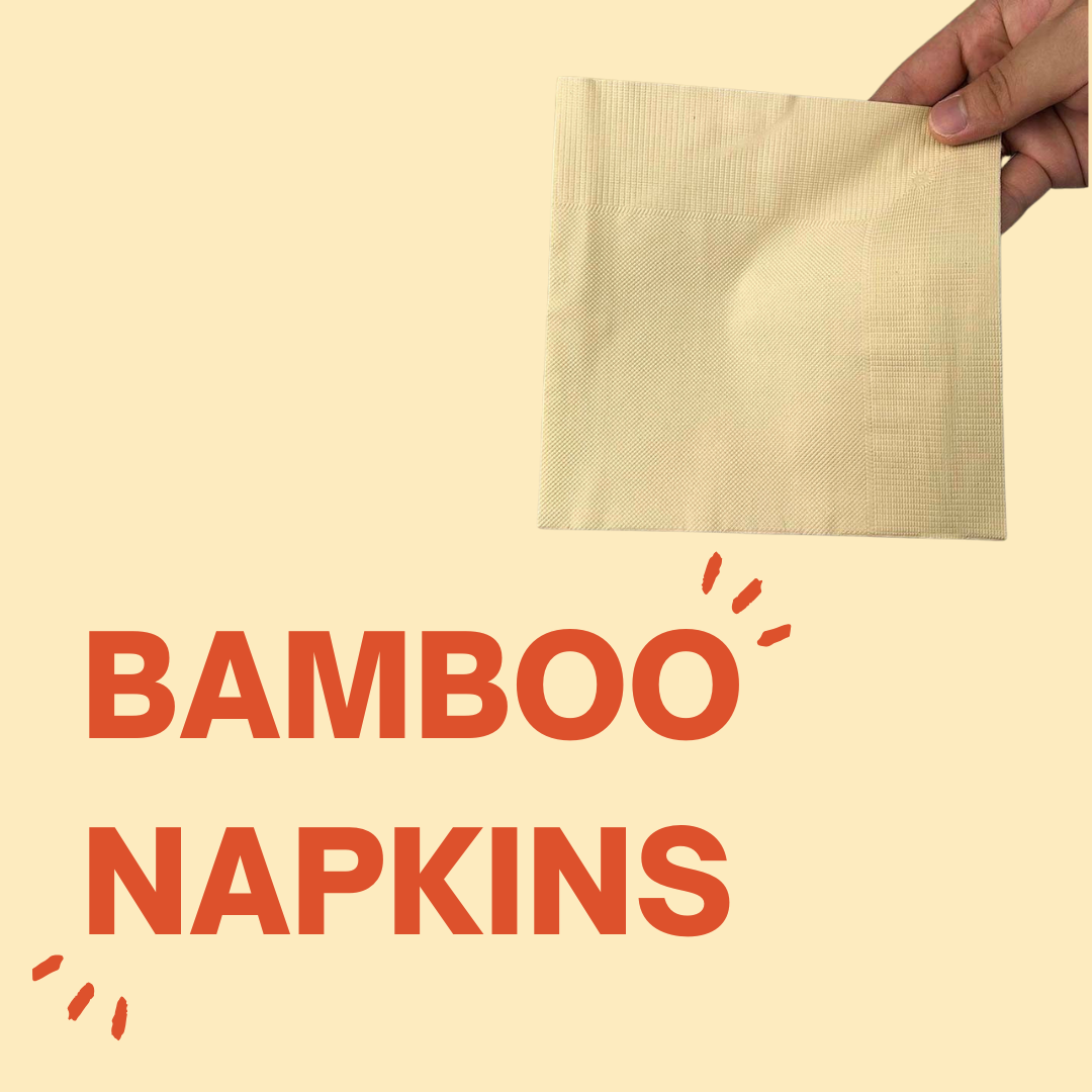 H&Co Bamboo Napkins, Pack of 100, 20 x 20 cm, Highly Absorbent