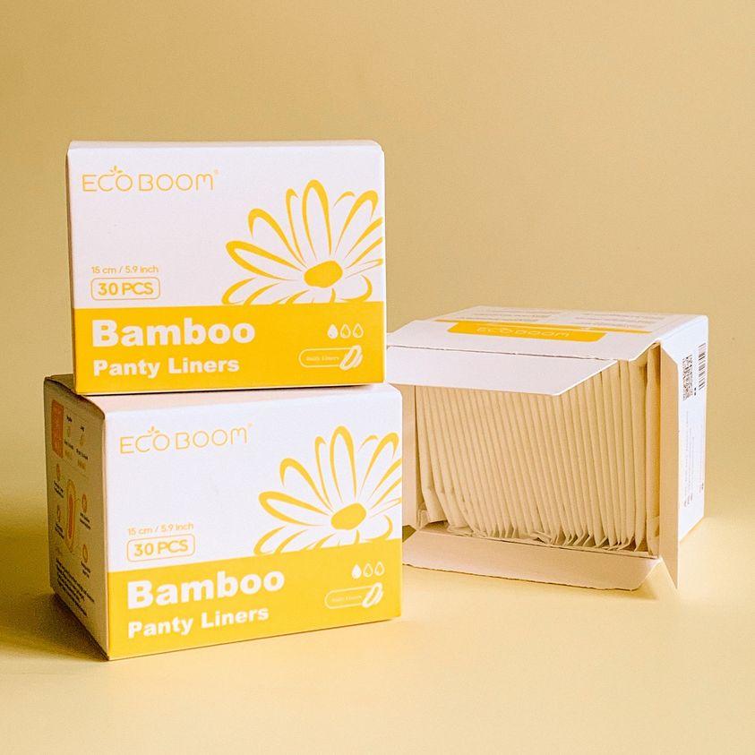 ECO BOOM Biodegradable Bamboo Panty Liners (150mm) - Pack of 30