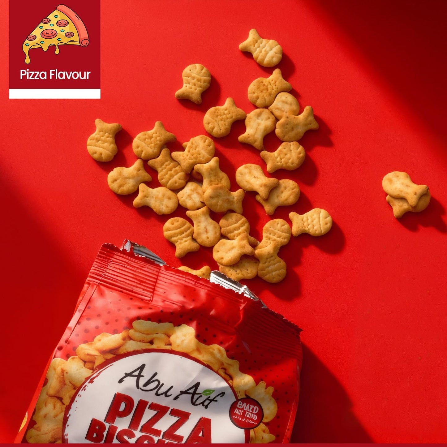 Abu Auf Fish shaped baked crunchy biscuits 80g each pack, Box of 12